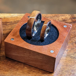 Koa and titanium rings