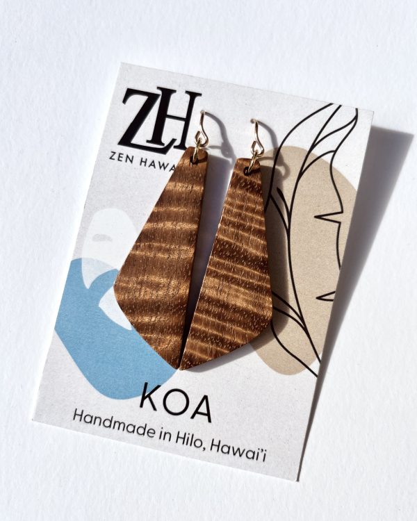 Curly Koa Slope Earrings