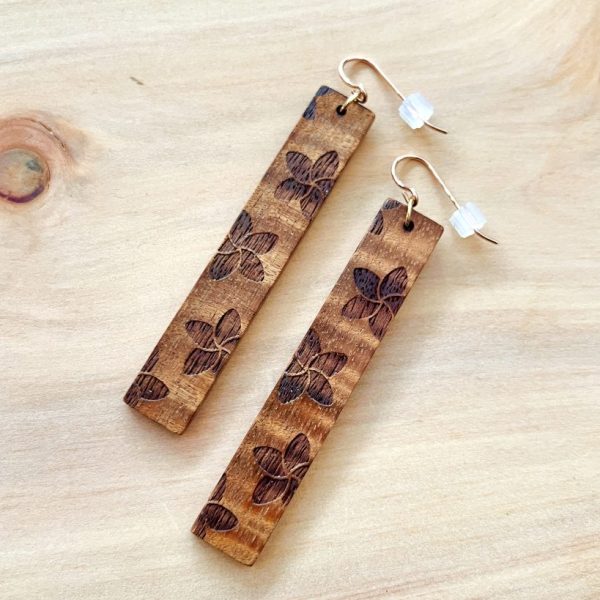 Plumeria Koa Bar Earrings